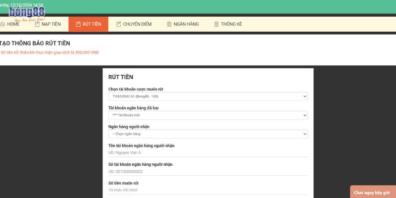 Rút tiền tại nhà cái Bong88 dễ dàng với 5 bước